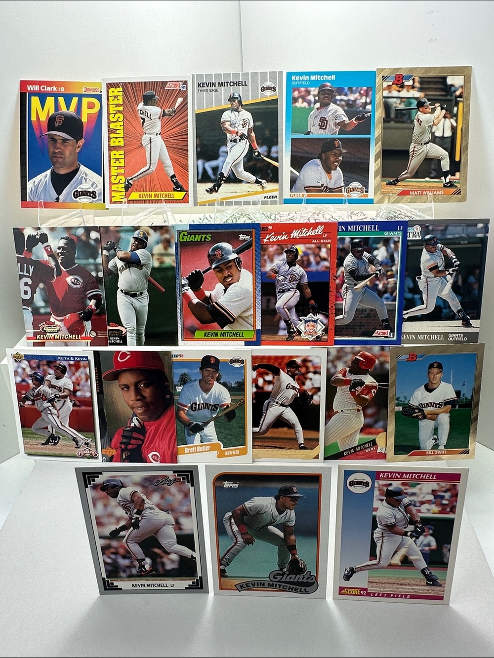 Kevin Mitchell Giants lot of 15 w/ Matt Williams Gold/Will Clark MVP/Butler